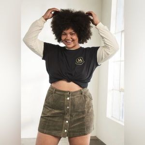 FOREVER 21 | Buttoned Olive Green Corduroy Skirt Size 2X